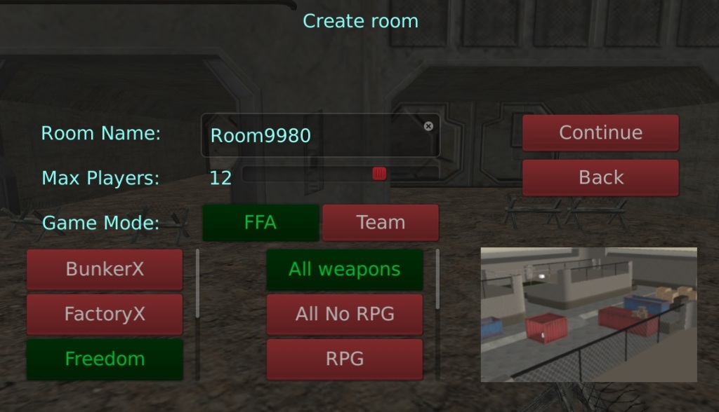 Unblocked Shooters Create Room Screenshot 